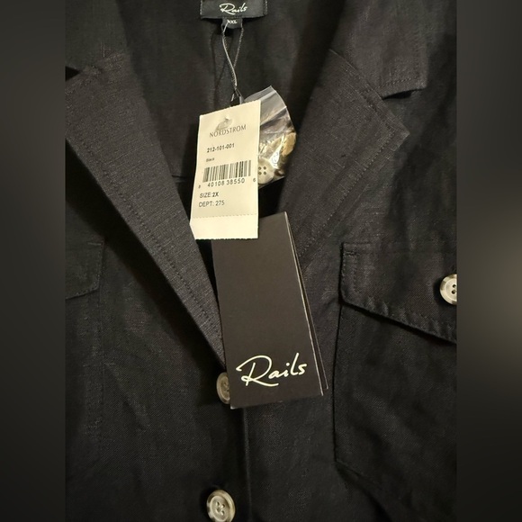 Rails Georgie Black Button-Up Romper Size 2Xl - Picture 6 of 7